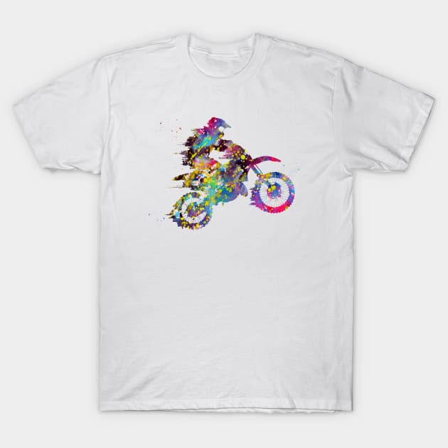 Motocross Dirt Bike T-Shirt by erzebeth